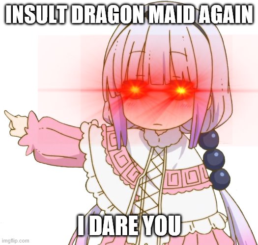 Get out (Kanna) | INSULT DRAGON MAID AGAIN I DARE YOU | image tagged in get out kanna | made w/ Imgflip meme maker