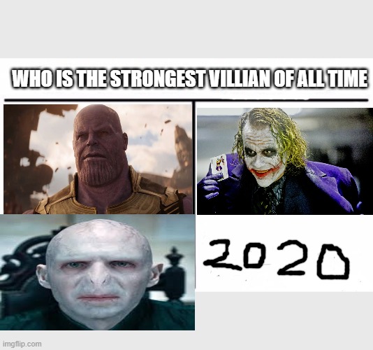 Who Would Win? Meme | WHO IS THE STRONGEST VILLIAN OF ALL TIME | image tagged in memes,who would win | made w/ Imgflip meme maker