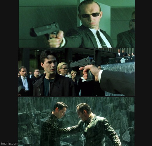 Neo Agent smith | image tagged in matrix,agent smith,neo | made w/ Imgflip meme maker