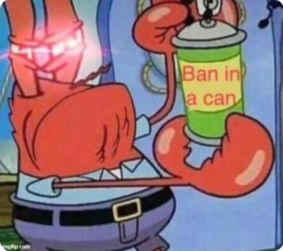 Ban in A can | image tagged in ban in a can | made w/ Imgflip meme maker
