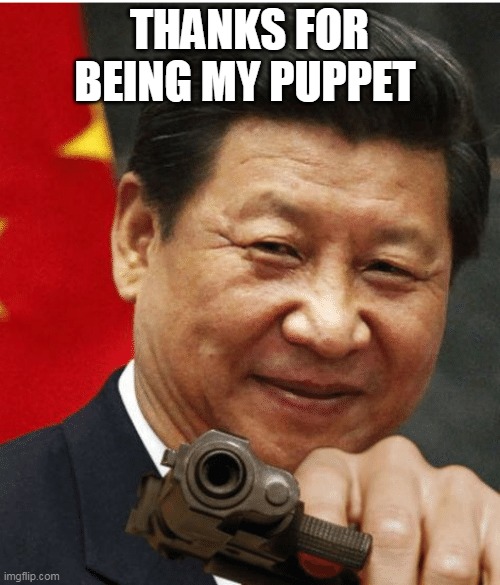 Xi Jinping | THANKS FOR BEING MY PUPPET | image tagged in xi jinping | made w/ Imgflip meme maker