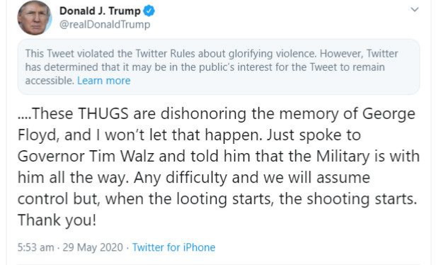 High Quality Trump tweet looting shooting Blank Meme Template