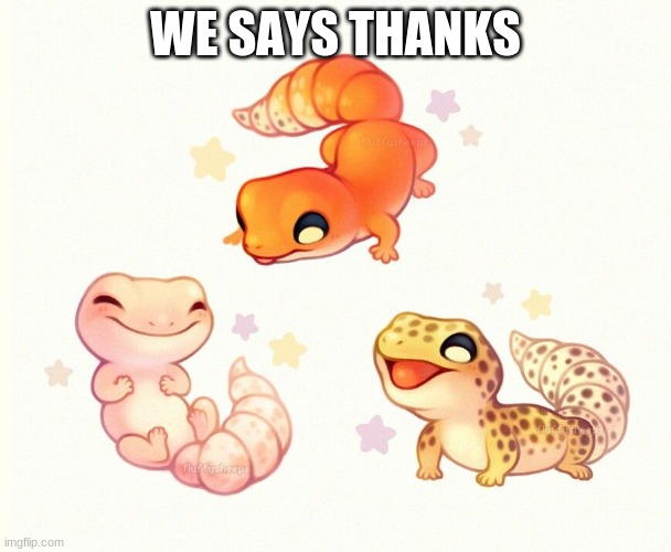 The Three Lizards | WE SAYS THANKS | image tagged in the three lizards | made w/ Imgflip meme maker