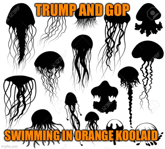 TRUMP AND GOP SWIMMING IN ORANGE KOOLAID | made w/ Imgflip meme maker