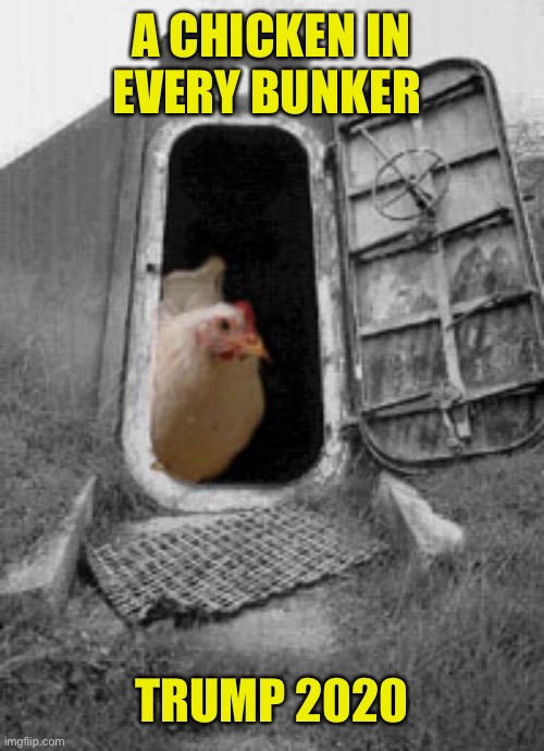 A CHICKEN IN EVERY BUNKER TRUMP 2020 | made w/ Imgflip meme maker