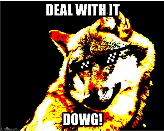 the D.W.I.D | image tagged in deal with it,wolf | made w/ Imgflip meme maker