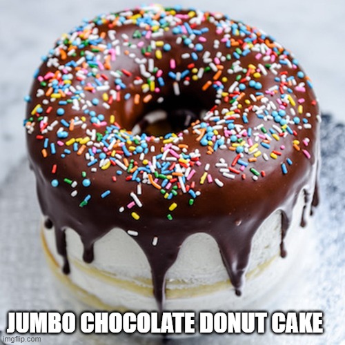 This looks good | JUMBO CHOCOLATE DONUT CAKE | made w/ Imgflip meme maker