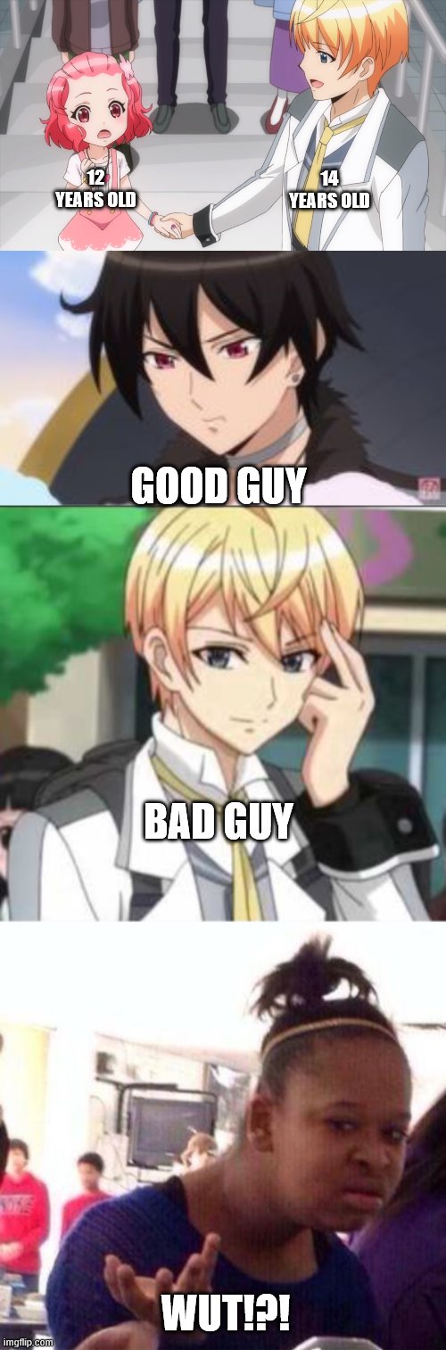 flowering heart has the best logic! | 14 YEARS OLD; 12 YEARS OLD; GOOD GUY; BAD GUY; WUT!?! | image tagged in wut | made w/ Imgflip meme maker