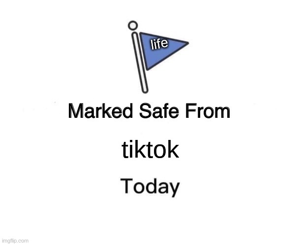 Marked Safe From | life; tiktok | image tagged in memes,marked safe from | made w/ Imgflip meme maker