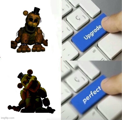 Yeet | image tagged in upgraded to perfection | made w/ Imgflip meme maker