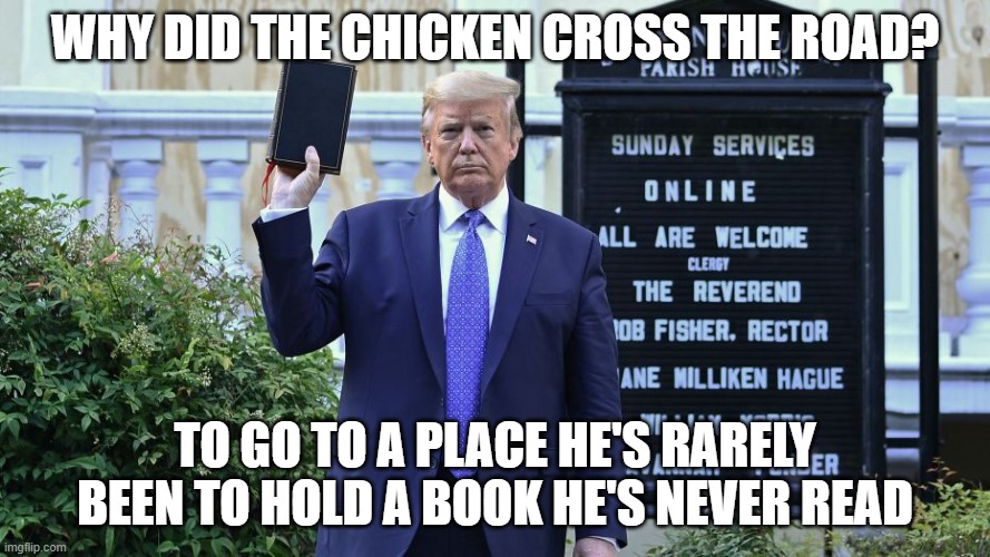 WHY DID THE CHICKEN CROSS THE ROAD? TO GO TO A PLACE HE'S RARELY BEEN TO HOLD A BOOK HE'S NEVER READ | made w/ Imgflip meme maker