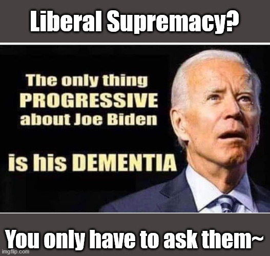 Liberal Supremacy, Just ask them....All in their heads | Liberal Supremacy? You only have to ask them~ | image tagged in liberal privilege,second stringers | made w/ Imgflip meme maker