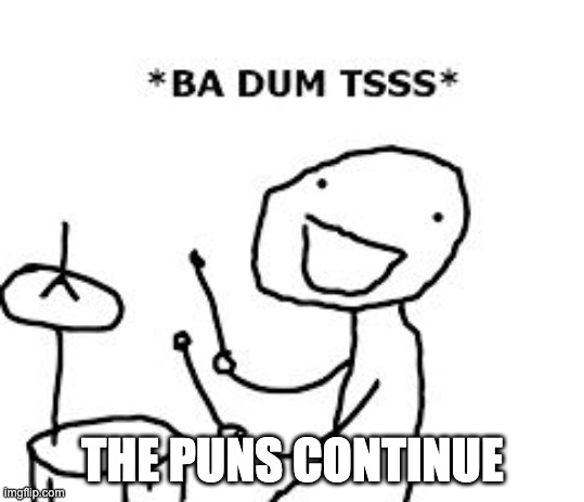 BaDumTss | THE PUNS CONTINUE | image tagged in badumtss | made w/ Imgflip meme maker
