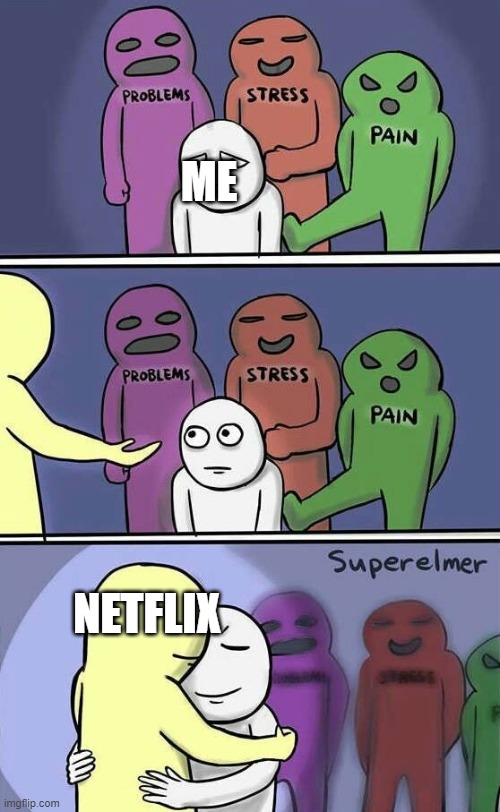Problems-Pain-Stress | ME; NETFLIX | image tagged in problems-pain-stress | made w/ Imgflip meme maker