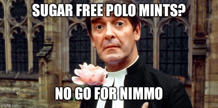 Nimmo | SUGAR FREE POLO MINTS? NO GO FOR NIMMO | image tagged in spiderman | made w/ Imgflip meme maker