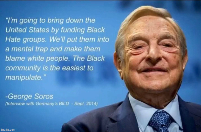 George Soros explains his funding of black hate groups | image tagged in black panther,antifa,black lives matter,racism,haters,soros | made w/ Imgflip meme maker