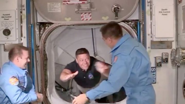 Dragon Astronauts enter ISS Blank Meme Template