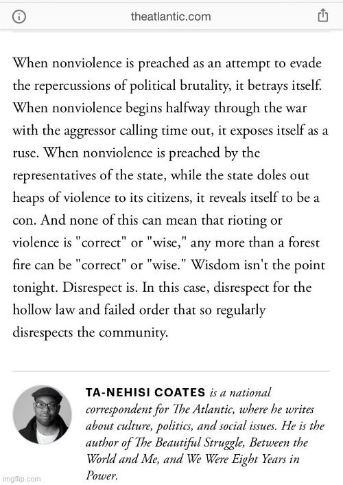 Ta-Nehisi Coates quote Baltimore riots | image tagged in ta-nehisi coates quote baltimore riots | made w/ Imgflip meme maker