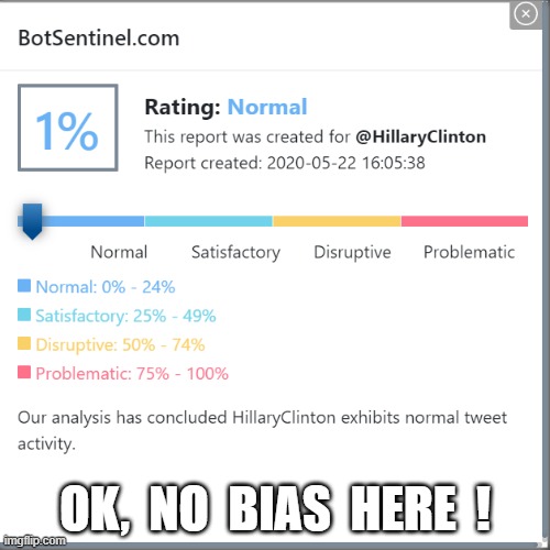 Hillary is "NORMAL" | OK,  NO  BIAS  HERE  ! | image tagged in hillary clinton | made w/ Imgflip meme maker