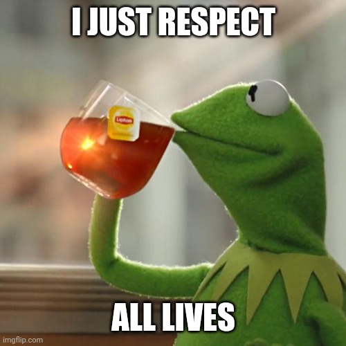 But That's None Of My Business Meme | I JUST RESPECT ALL LIVES | image tagged in memes,but that's none of my business,kermit the frog | made w/ Imgflip meme maker