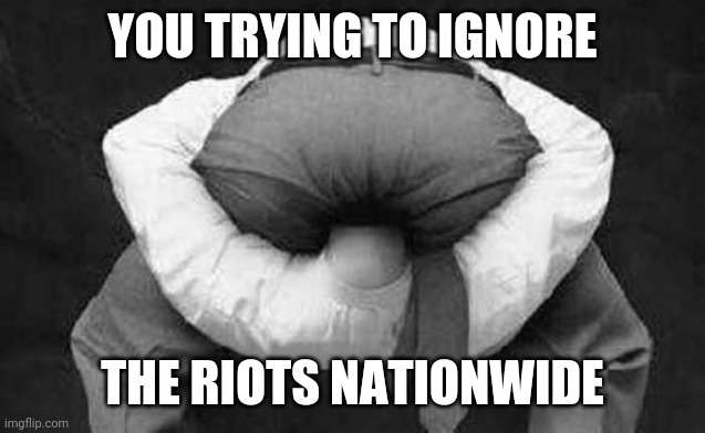 Head up ass  | YOU TRYING TO IGNORE THE RIOTS NATIONWIDE | image tagged in head up ass | made w/ Imgflip meme maker