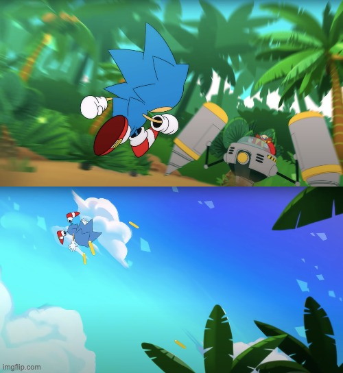 Sonic gets yeeted Blank Meme Template