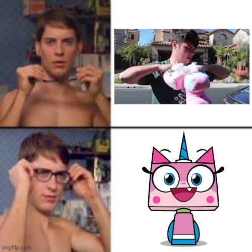Some jaxen guilty | image tagged in peter parker glasses,plainrock124 only 2000 for ever made,unikitty | made w/ Imgflip meme maker