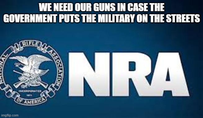 Where are the cowards? |  WE NEED OUR GUNS IN CASE THE GOVERNMENT PUTS THE MILITARY ON THE STREETS | image tagged in guns,nra,riots,black lives matter | made w/ Imgflip meme maker