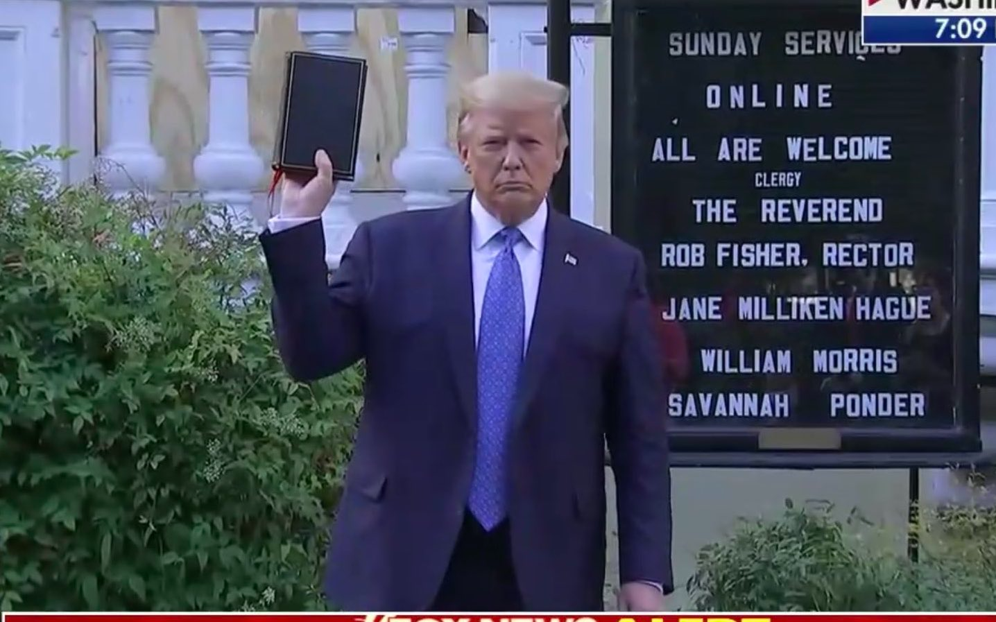 Trump Church Bible photo-op Blank Meme Template