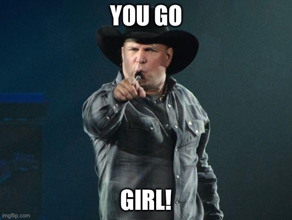 GB says | YOU GO; GIRL! | image tagged in garth wants you | made w/ Imgflip meme maker