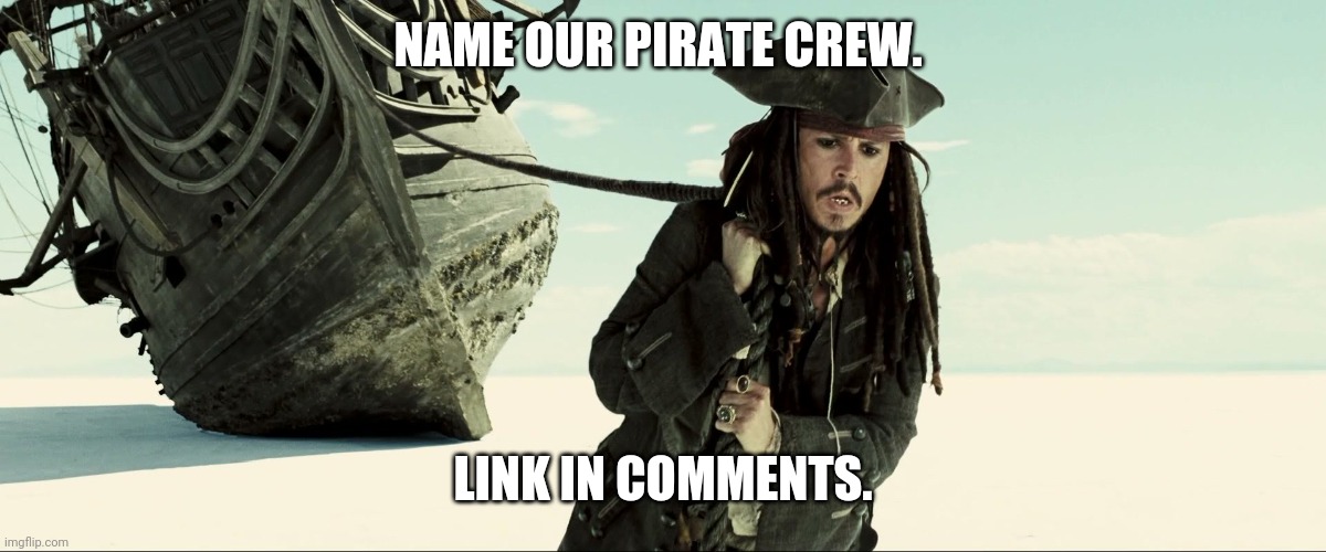 Vote. | NAME OUR PIRATE CREW. LINK IN COMMENTS. | made w/ Imgflip meme maker