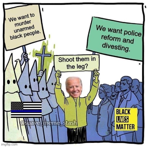 Joe Biden with the centrist solution we all deserve | image tagged in police brutality,shooting,politics,police,joe biden,repost | made w/ Imgflip meme maker