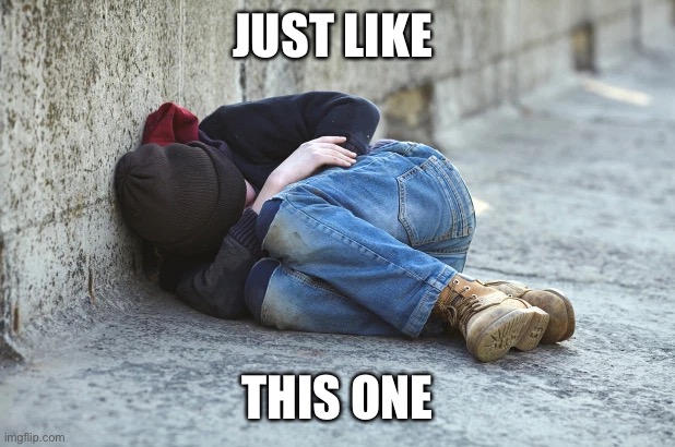 homeless child | JUST LIKE THIS ONE | image tagged in homeless child | made w/ Imgflip meme maker