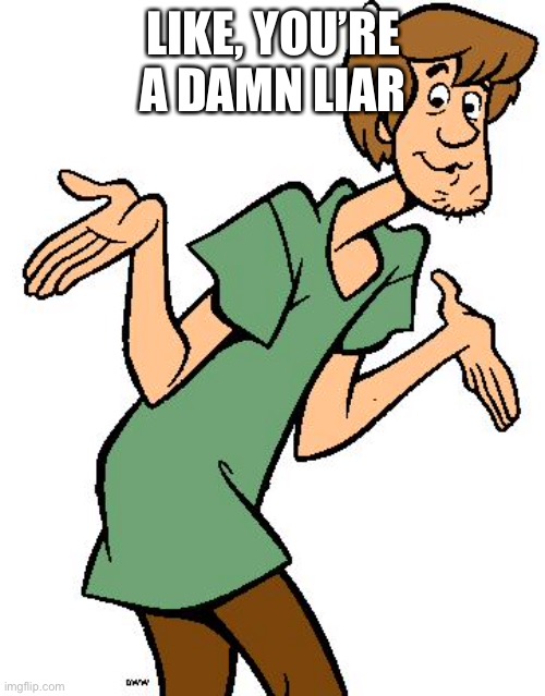 Shaggy from Scooby Doo | LIKE, YOU’RE A DAMN LIAR | image tagged in shaggy from scooby doo | made w/ Imgflip meme maker