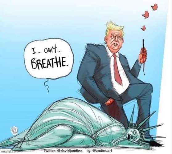 Rough one but necessary (repost). | image tagged in statue of liberty,president trump,repost,trump twitter,breathe,police brutality | made w/ Imgflip meme maker