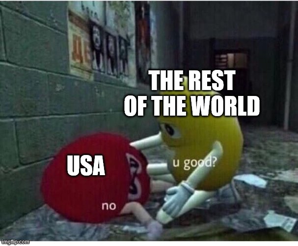 U Good No | THE REST OF THE WORLD; USA | image tagged in u good no | made w/ Imgflip meme maker
