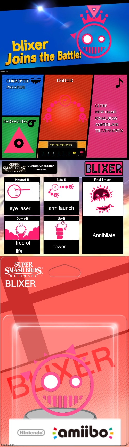 (Fighter meant to say blixer) 3rd time he joined the battle but with a moveset | made w/ Imgflip meme maker
