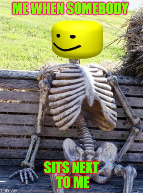 Waiting Skeleton | ME WHEN SOMEBODY; SITS NEXT
 TO ME | image tagged in memes,waiting skeleton | made w/ Imgflip meme maker
