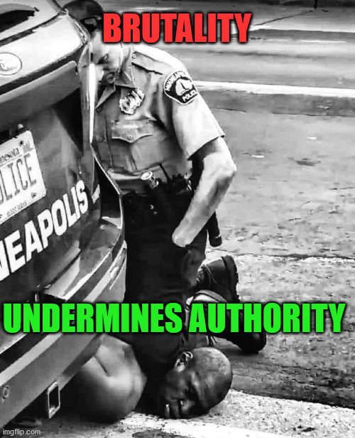 George Floyd | BRUTALITY; UNDERMINES AUTHORITY | image tagged in george floyd | made w/ Imgflip meme maker