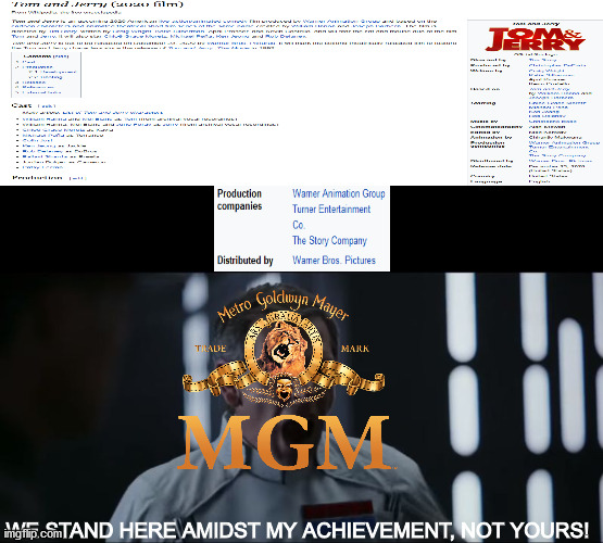 If you're going to make this movie, at least give MGM some credit | WE STAND HERE AMIDST MY ACHIEVEMENT, NOT YOURS! | image tagged in angry krennic,star wars,disney star wars,dank memes,rouge one | made w/ Imgflip meme maker