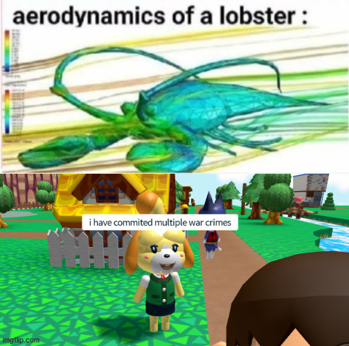 I thought of this as one thing, but now I realize it can be seen multiple ways. Take what you will from it | image tagged in aerodynamics of a lobster,isabelle has committed multiple war crimes,memes | made w/ Imgflip meme maker