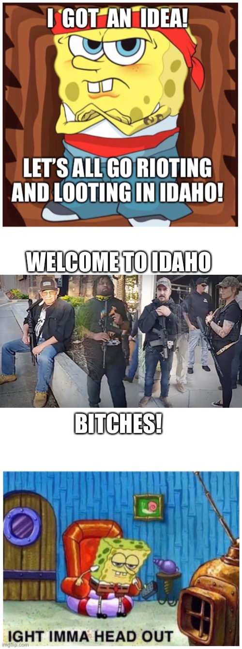 WELCOME TO IDAHO; BITCHES! | image tagged in white square | made w/ Imgflip meme maker