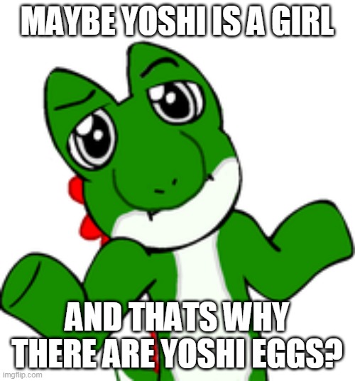 MAYBE YOSHI IS A GIRL AND THATS WHY THERE ARE YOSHI EGGS? | made w/ Imgflip meme maker
