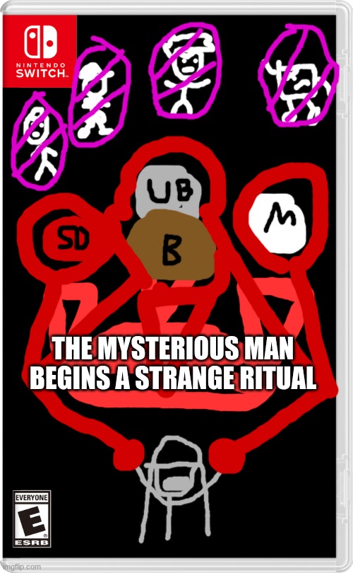Nope. (FYI: The "prison cells" can't be broken or gotten through by an OCs power) | THE MYSTERIOUS MAN BEGINS A STRANGE RITUAL | image tagged in nintendo switch,switch wars | made w/ Imgflip meme maker
