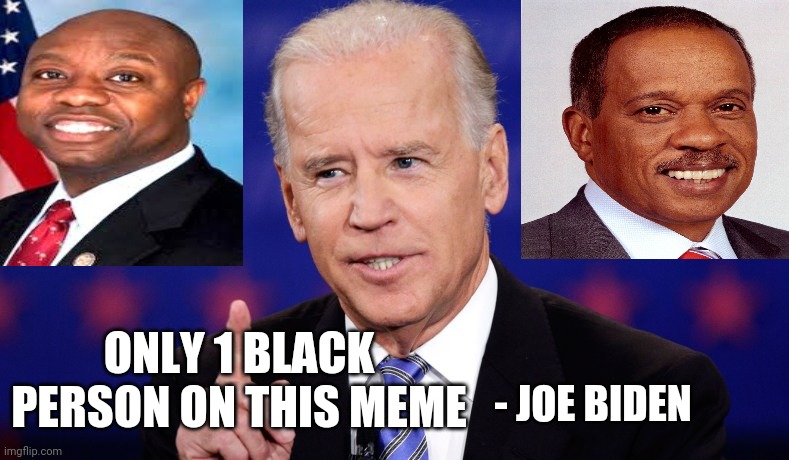 Only ONE African American On This Meme | ONLY 1 BLACK PERSON ON THIS MEME; - JOE BIDEN | image tagged in joe biden,donald trump,memes,funny,political meme | made w/ Imgflip meme maker