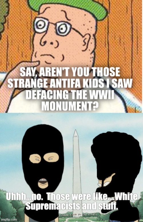 Beavis and Butthead do Antifa | image tagged in beavis,butthead,beavis and butthead | made w/ Imgflip meme maker