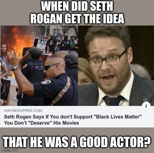 From the man who brought you the stunning remake - Green Hornet | WHEN DID SETH ROGAN GET THE IDEA; THAT HE WAS A GOOD ACTOR? | image tagged in seth rogan | made w/ Imgflip meme maker