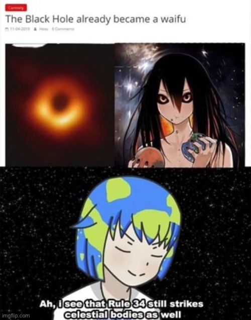Black hole Chan is already a waifu | image tagged in black hole chan | made w/ Imgflip meme maker