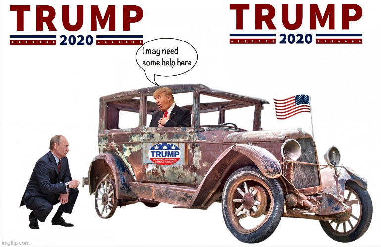 COULD DO WITH SOME HELP | image tagged in trump limo | made w/ Imgflip meme maker