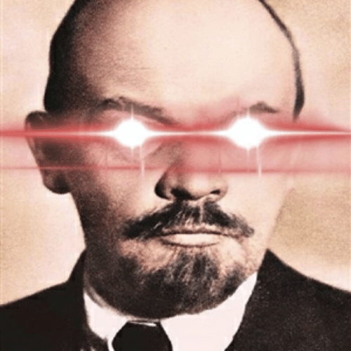 Laser eyes Lenin Blank Meme Template